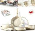Cookware Set Ceramic Cookware Set Removable Handle 2026 New 11 Piece Nonstick Detachable Handle Cookwares Non Stick Cookwares Sets for Kitchen (White11pcs)