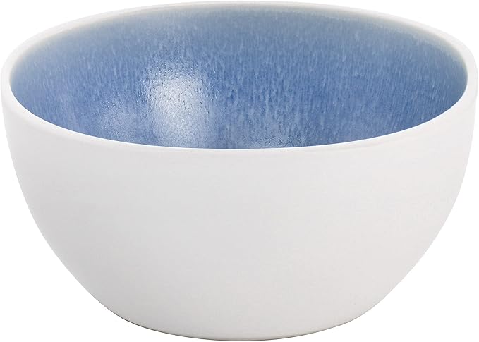Unknown1 16 Piece Soho Lounge Reactive Glaze Stoneware Dinnerware Set in Light Blue Solid Casual Square Microwave Safe Medium