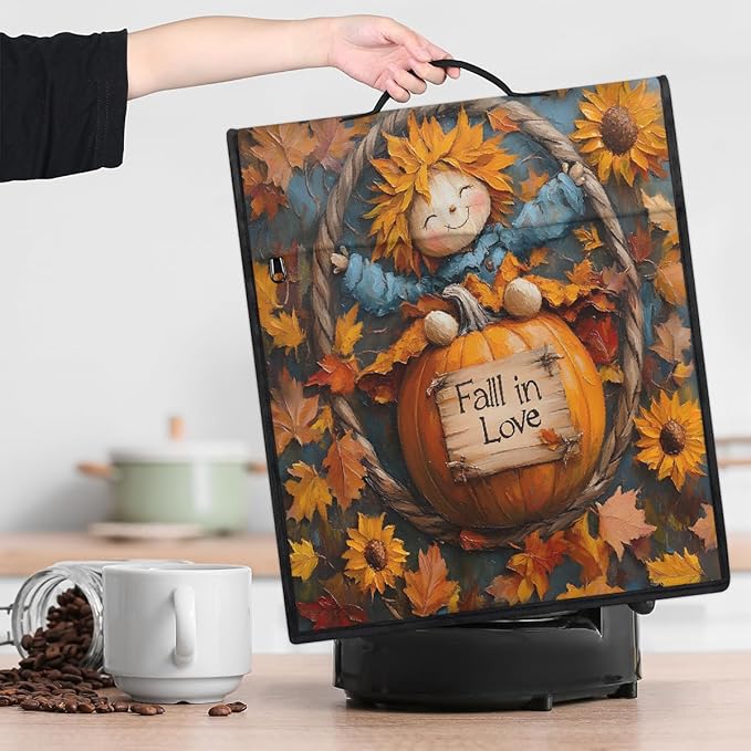 cfpolar Kitchen Aid Mixer Cover Compatible with 6-8 Quarts Pumpkin Fall Scarecrow Stand Mixer Cover Kitchen Aid Mixers Accessories Appliance Organizer Bag Dust Covers with Zipper Pocket