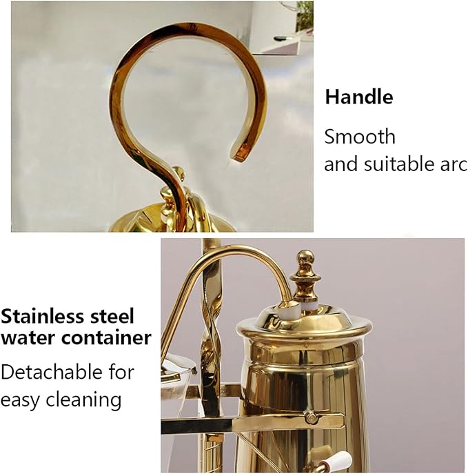 LYNICESHOP Belgian Coffee Pot Gold Belgium Royal Family Balance Syphon Coffee Tea Pot Maker Coffee Machine Set Belgium Luxury Royal Family Balance Syphon Siphon Coffee Maker