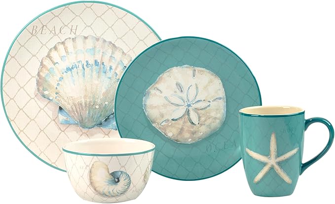 Certified International Ocean View 16 Piece Dinnerware Set Serice for 4