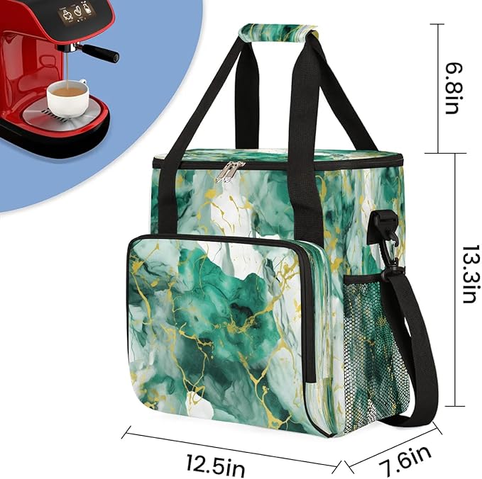 Marble Texture Coffee Maker Travel Bag for K-Mini or K-Mini Plus Single Serve Coffee Brewer Portable Storage Tote Case for Tarvel