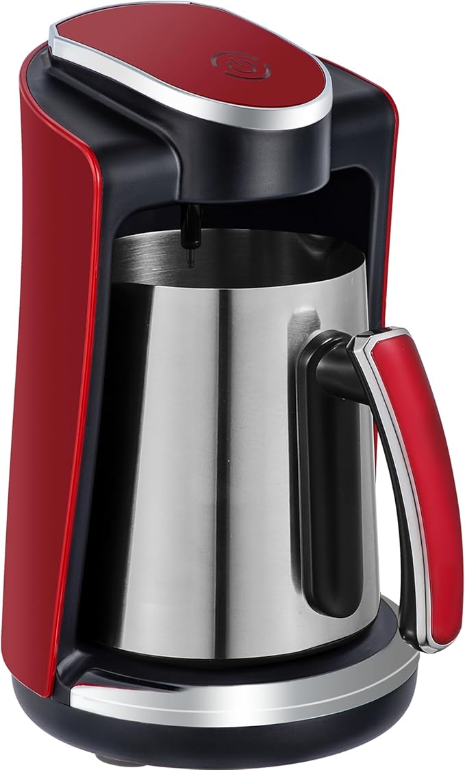 Sadaf One-Touch Mediterranean Coffee Maker – Electric Turkish Greek and Armenian Coffee Machine - Stainless Steel Coffee Maker - Foam Control &amp Overflow Sensor - Middle Eastern Cuisine - 250ml