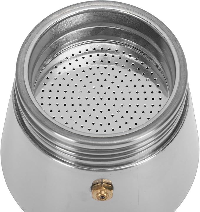 Yosoo Crafted Stainless Steel Italian Coffee Maker Rich Full Bodied Flavor Uniform Heat Distribution Stovetop Easy to and Rustproof Ideal for Home or Outdoor Use (6 Cups 300ML)