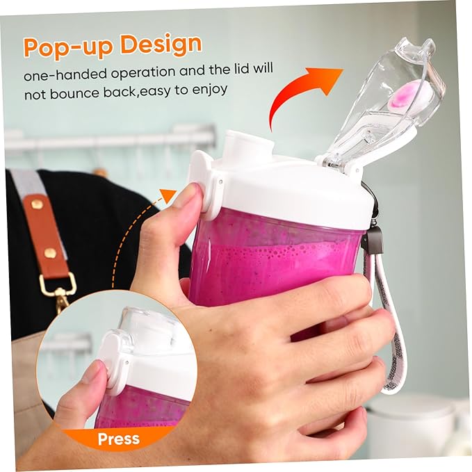 Portable Juicer Cup Mini Blender for Fresh Juice Easy Operation with Transparent Body for Travel and Home Use for Smoothies and Healthy Drinks