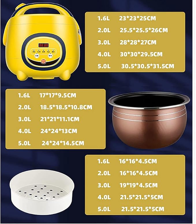 Household Electric Rice Cooker Inner Pot 24H Reservation Make Rice &amp Steam Healthy Food &amp Vegetables For 1-8 People(Style 12.3l)