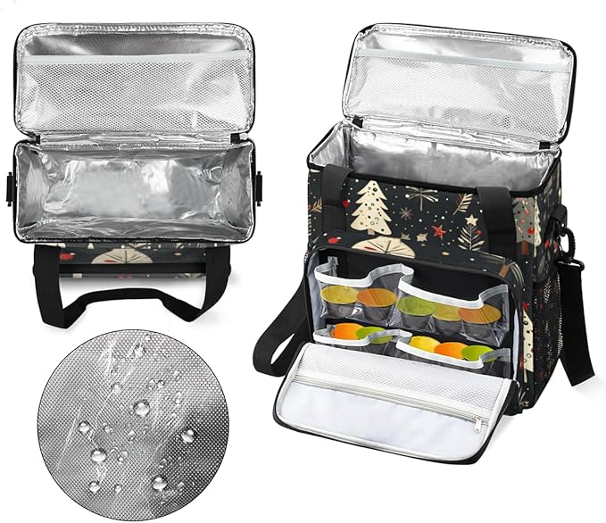 Graffiti Xmas Tree Coffee Maker Carrying Bag Portable Travel Storage Tote Bag Compatible with K-Mini or K-Mini Plus Single Serve Coffee Brewer Carrying Case with Multiple Pockets &amp Shoulder Stra