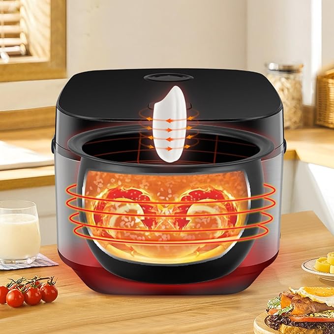 Rice Cookers Household Intelligent Rice Cooker Multifunctional Can Be Booked Steaming Rice Cooker 5L Non-Stick Square Rice Cooker Rice Maker(4L)