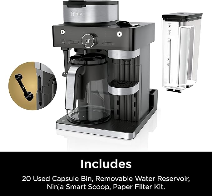 Ninja Espresso &amp Coffee Maker &amp Barista System 3 Espresso Brew Styles Single-Serve Coffee &amp Nespresso Capsule Compatible Built-in Frother Espresso Cappuccino &amp Latte Maker Black