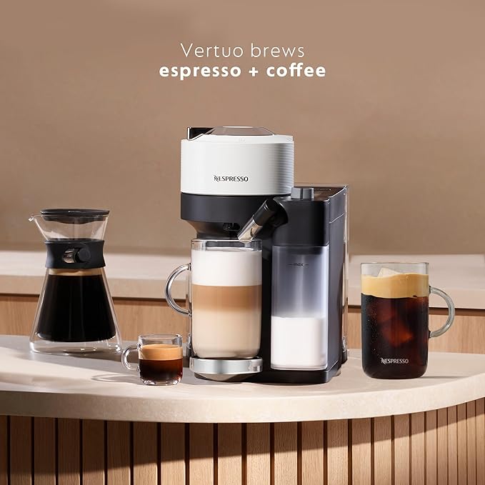 Nespresso Vertuo Lattissima Coffee &amp Espresso Maker by De'Longhi Matte White and Glossy