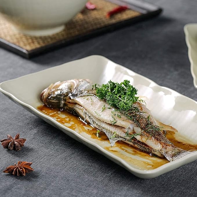 Ceramics Dinner Sets Bowl/Spoon/Plate Nordic Style Line Relief Dinnerware Set 26 Pieces - Family Party And Kitchen Restaurant