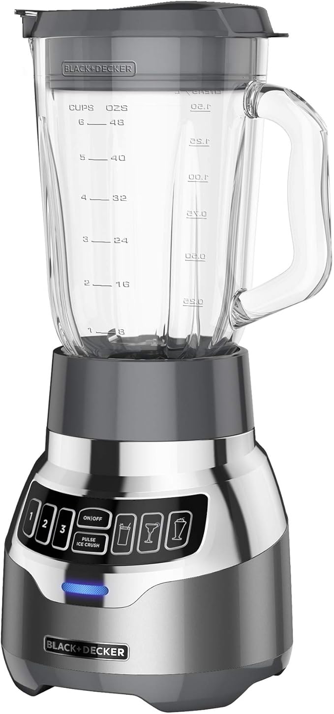 BLACK+DECKER PowerCrush Digital Blender with Quiet Technology Stainless Steel BL1300DG-P