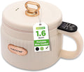 NutriChef 1.6 QT Portable Electric Rice Cooker &amp Lunch Maker | Multi-Functional &amp Non-Stick Ceramic Coating | Digital Control Panel | 6 Cook Functions: Rice Soup Stew Porridge &amp More |