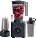 Chefman Obliterator 48 oz Countertop Blender for Smoothies 1380W Motor to Crush Ice Nuts and Frozen Fruit with Stainless Steel Blade Blender Pack Includes Two 20 oz. Travel Jars - Midnight