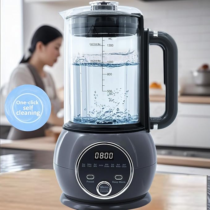 10 in 1 Nut Milk Maker Hot Blender51oz Homemade Soy AlmondOatPlant BasedBaby Food Maker 20 BladesAutomatic Soybean Machine with 24H Delay Start/Keep Warm8H/Boil Water&ampAuto Clean