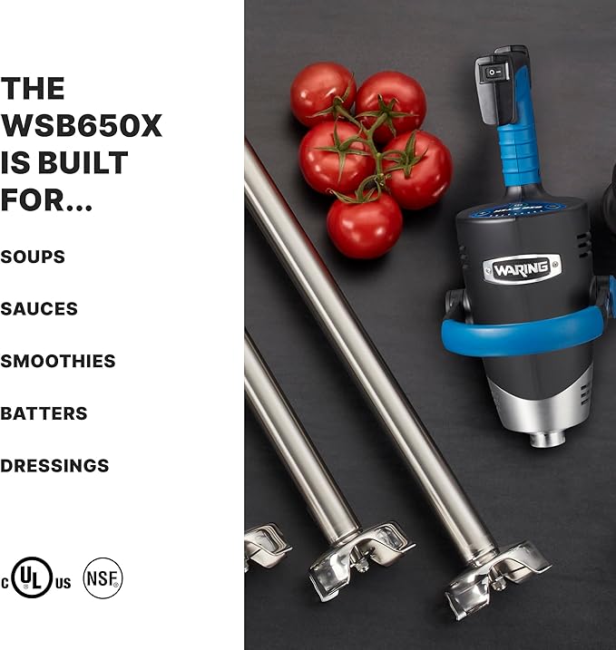 Waring EVOX 18 Big Stik Immersion Blender 1.5 HP Variable Speed 35-Gallon Capacity for Sauces Dressings Marinades &amp Soups WSB650X