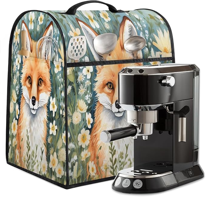 cfpolar Kitchen Aid Mixer Cover Compatible with 6-8 Quarts Cute Fox Flower Stand Mixer Cover Kitchen Aid Mixers Accessories Appliance Organizer Bag Dust Covers with Zipper Pocket