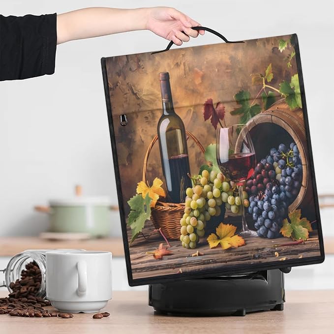 Kitchen Aid Mixer Cover Grapes Wine Fruit Stand Mixer Cover Compatible with 6-8 Quarts Stand Mixers Dust Covers with Zipper Pocket Foldable Washable Kitchen Aid Organizer Bag
