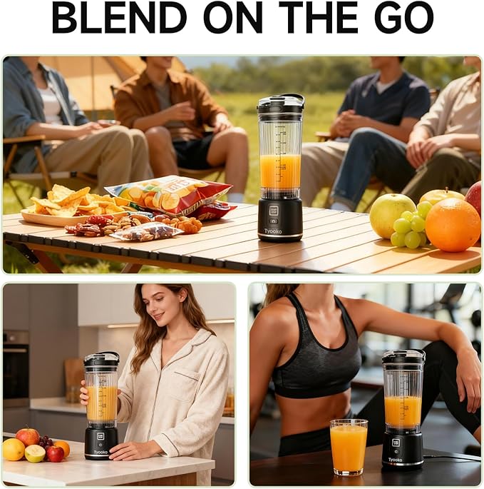 Portable Blender for Smoothies and Shakes 18oz Rechargeable Electric Personal Juicer Cup with Dual Mode 6 Sharp Blade Drink Mixer Bottle with Leakproof-Lid &amp Sip Spout for Kitchen/Travel/Gym