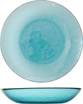 Fortessa Los Cabos Glass Dinnerware Collection Coupe Entrée Bowl (Set of 4) 8.6 Inch/25oz Lagoon Blue
