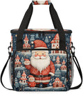 Xmas Santa Claus Coffee Maker Carrying Bag Retro Santa Claus Travel Storage Bag Compatible with K-Mini or K-Mini Plus Single Serve Coffee Brewer Carrying Case with Multiple Pockets &amp Shoulder St