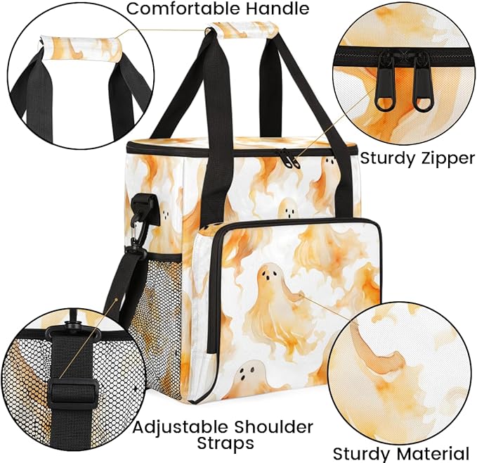 Graffiti Halloween Ghosts Coffee Maker Carrying Bag Travel Storage Bag Compatible with K-Mini or K-Mini Plus Single Serve Coffee Brewer Carrying Case with Multiple Pockets &amp Shoulder Strap