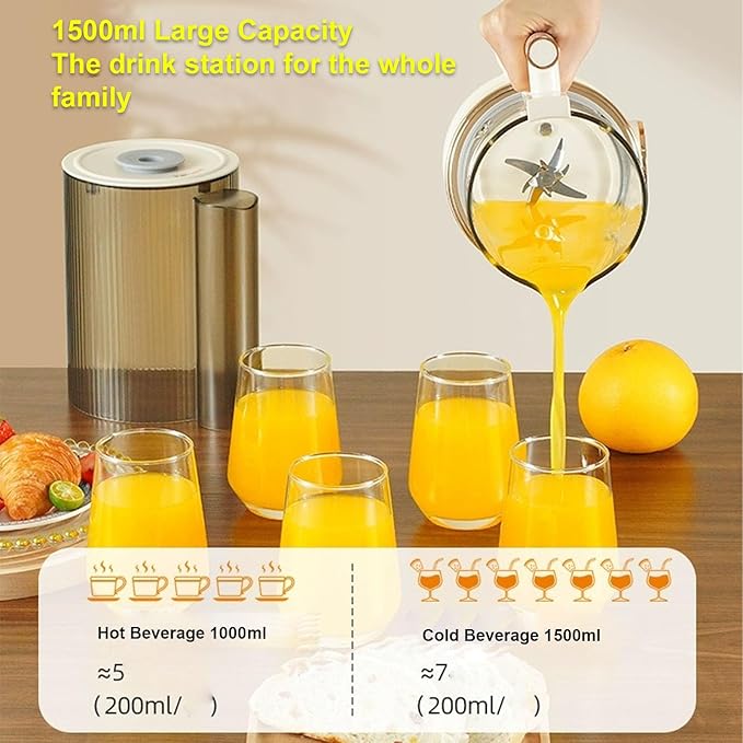 AYNEFY Electric Juicer1500ML Quiet Versatile Round Screen Milkshakes Blender Soy Milk Maker Machine with 8 Preset Programs Heat Preservation Function for Smoothie Soy Milk Hot Soup
