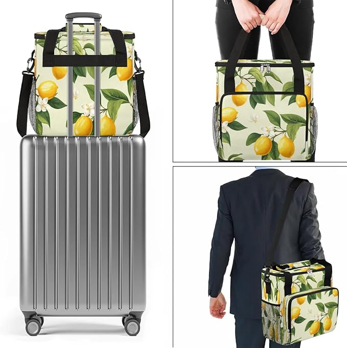 Tropical Lemon Leaves Coffee Maker Carrying Bag for Keurig K-Mini or K-Mini Plus Storage Portable Coffee Maker Travel Bag