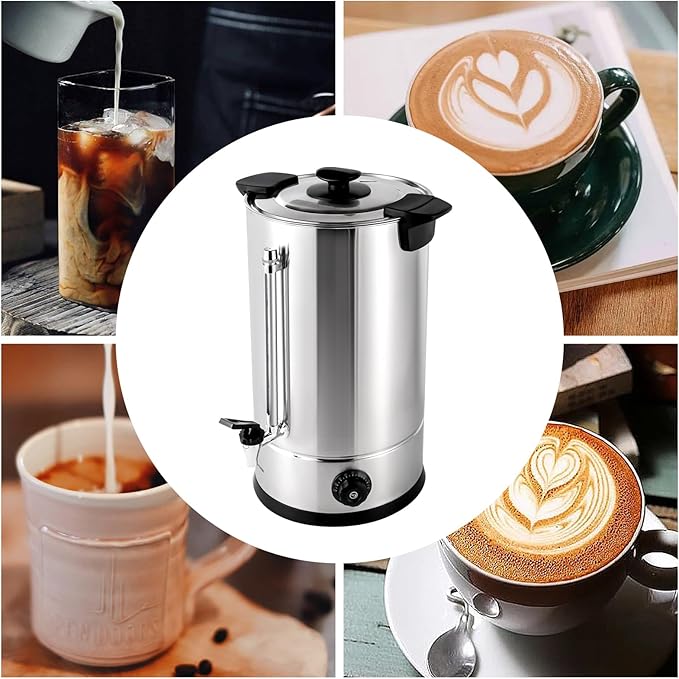 Commercial Grade Stainless Steel 15L/3.96gal Coffee Urn Coffee Maker Hot Water Urn for Home Party Office Wedding