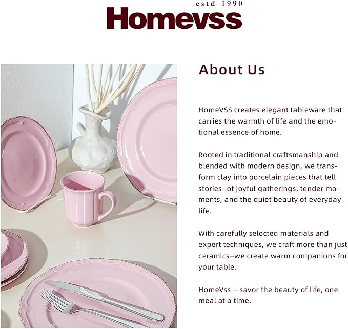 20pc Dinnerware Set Plate and Bowl Set Stoneware Dishes Set for 4 Microwave and Dishwahser Safe Scratch Resistant French Countryside Speckled Antique Pink