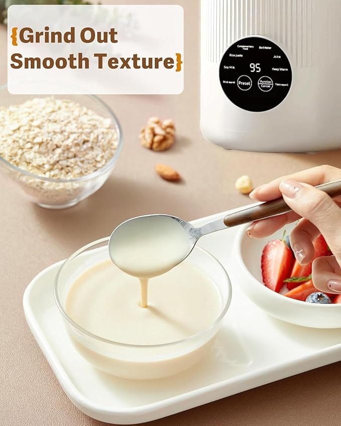 8 in 1 multifunctional nut milk machinethe perfect pour drink makerUpgraded Nutmilk Maker BlenderAutomatic Soybean Juice Machines with Timer Self-Cleaning and Keep-Warm (Purple)