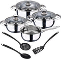 San Ignacio 7-Piece Cookware Set in Stainless Steel + Set of 3 Kitchen Utensils in Nylon