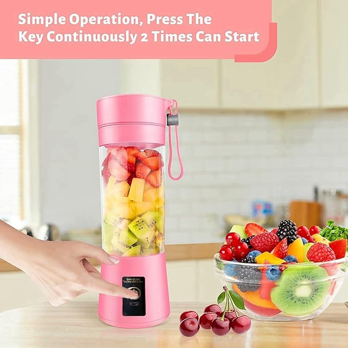 2X Blender Mini Blender for Shakes and Smoothies Rechargeable USB 380Ml Traveling Fruit Juicer Cup with 6 Blades