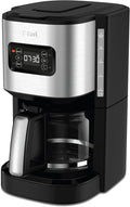 T-fal Element Plastic and Stainless Steel Drip Coffee Machine 12 Cup Programmable Reusable filter Pause and Brew Glass Carafe 1000 watts Coffer Maker Filter machine Cold Brew Black
