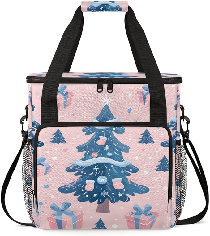 Cute Tree Coffee Maker Carrying Bag Christmas Gift Travel Storage Bag Compatible with K-Mini or K-Mini Plus Single Serve Coffee Brewer Carrying Case with Multiple Pockets &amp Shoulder Strap