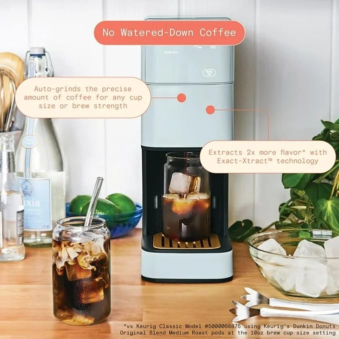 Programmable Single Serve Coffee Maker with Integrated Burr Grinder Touch Controls Fresh Custom Brew Compact Design Easy to Use