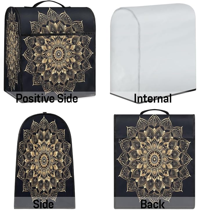 cfpolar Kitchen Aid Mixer Cover Compatible with 6-8 Quarts Bohemian Mandala Stand Mixer Cover Kitchen Aid Mixers Accessories Appliance Organizer Bag Dust Covers with Zipper Pocket