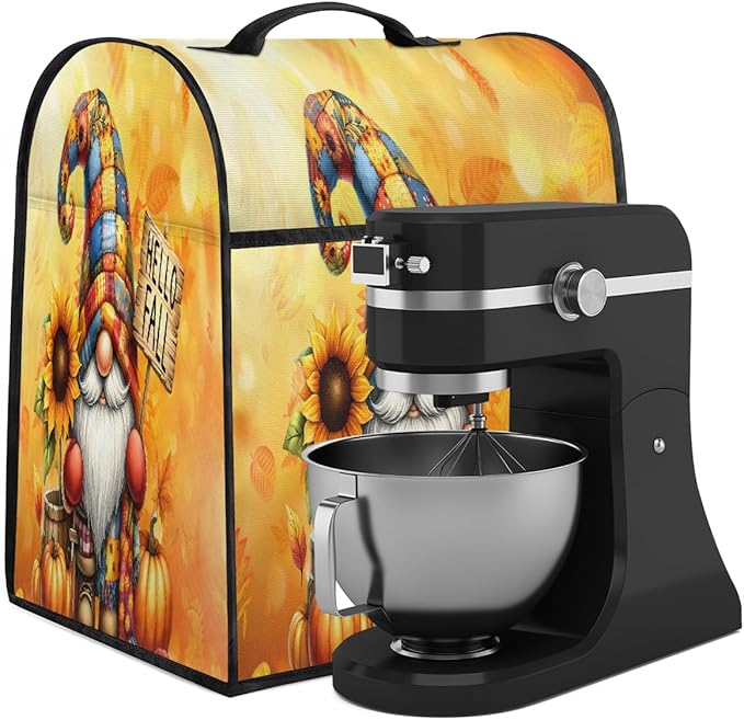 cfpolar Kitchen Aid Mixer Cover Compatible with 6-8 Quarts Fall Dwarf Sunflower Pumpkins Stand Mixer Cover Kitchen Aid Mixers Accessories Appliance Organizer Bag Dust Covers with Zipper Pocket