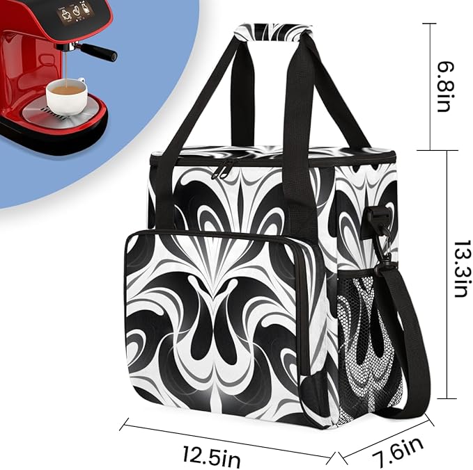 Halloween Bat Coffee Maker Carrying Bag Magic Bat Travel Storage Bag Compatible with K-Mini or K-Mini Plus Single Serve Coffee Brewer Carrying Case with Multiple Pockets &amp Shoulder Strap