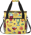 Fruits Drinks Print Coffee Maker Carrying Bag Compatible with K-Mini or K-Mini Plus Portable Single Cup Coffee Maker Case with Pockets for K Cup Pods