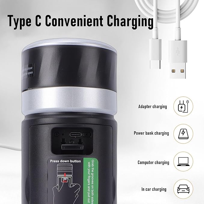 Pssopp Coffee Machines Mini Portable Rechargeable 20 Bar Ground Capsule Coffee Maker for Outdoor Office Travel Machine Portable Machine