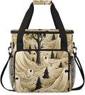 Magical Halloween Ghosts Coffee Maker Carrying Bag Travel Storage Bag Compatible with K-Mini or K-Mini Plus Single Serve Coffee Brewer Carrying Case with Multiple Pockets &amp Shoulder Strap