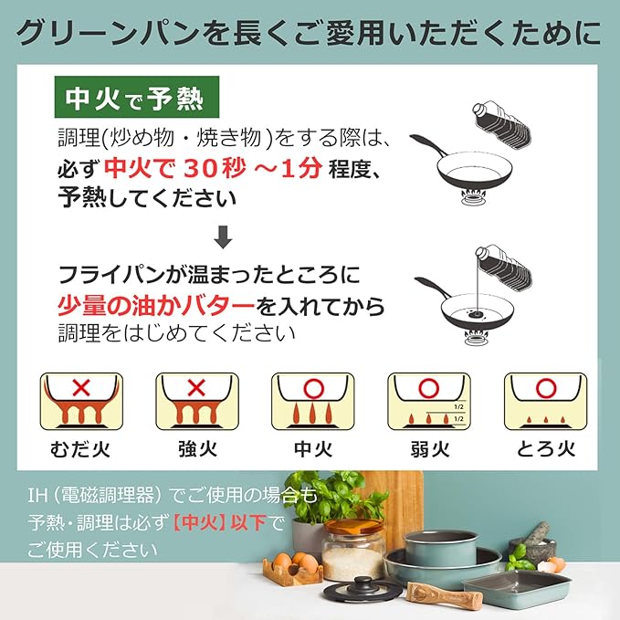 [Online Limited Color] Green Pan Click Chef 5-Piece Set Smoky Blue Mayflower Color