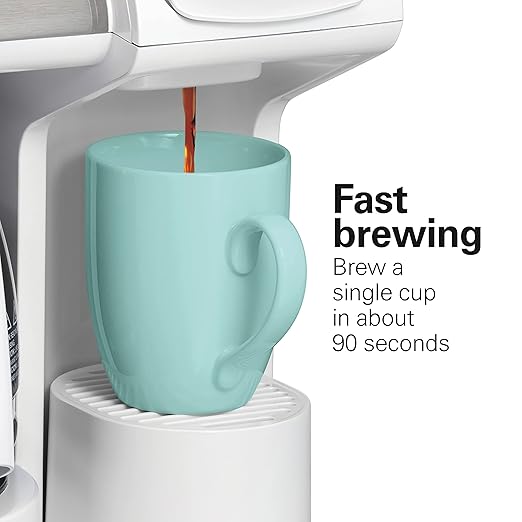 Hamilton Beach FlexBrew Trio 2-Way Coffee Maker Compatible with K-Cup Pods or Grounds Combo Single Serve &amp Full 12 Cup Coffee Pot White Fast Brewing Removeable Reservoir