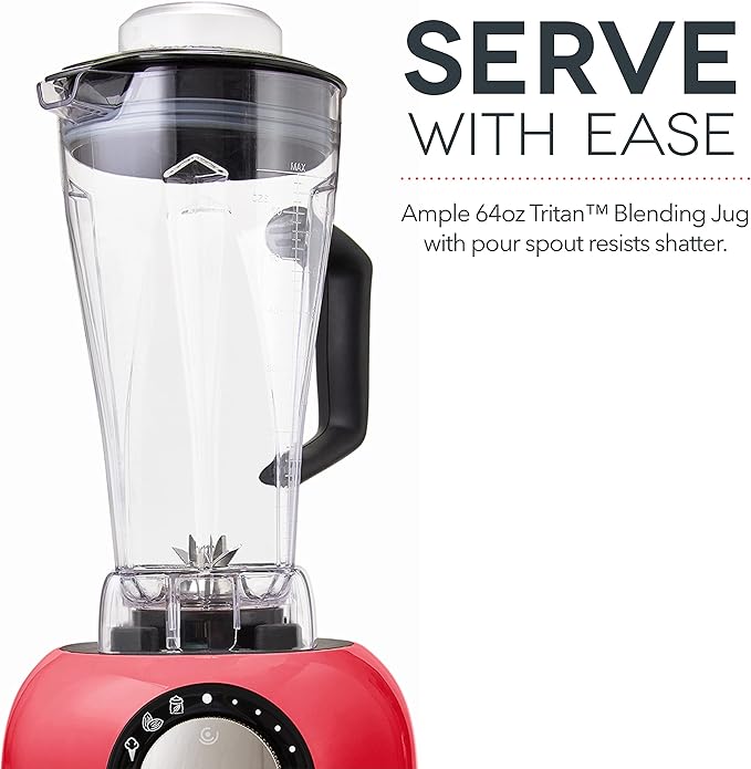 Dash Chef Series Deluxe Digital 64 oz Countertop Blender with Stainless Steel Blades Tritan Blending Jug Tablet Stand &amp USB Charging Port for Smoothies Nut Butters Purees Soup and More - Re