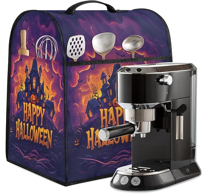cfpolar Kitchen Aid Mixer Cover Compatible with 6-8 Quarts Halloween House Night Decor Stand Mixer Cover Kitchen Aid Mixers Accessories Appliance Organizer Bag Dust Covers with Zipper Pocket