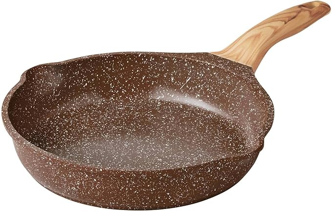 14-Piece Cast Aluminum Cookware Set Nonstick Prairie Signature Brown Speckle Kitchen Cooking Set Frypan Saucepan Dutch Pan Griddle 3 Felt Kitchen Cooking Set (Brown Speckle)