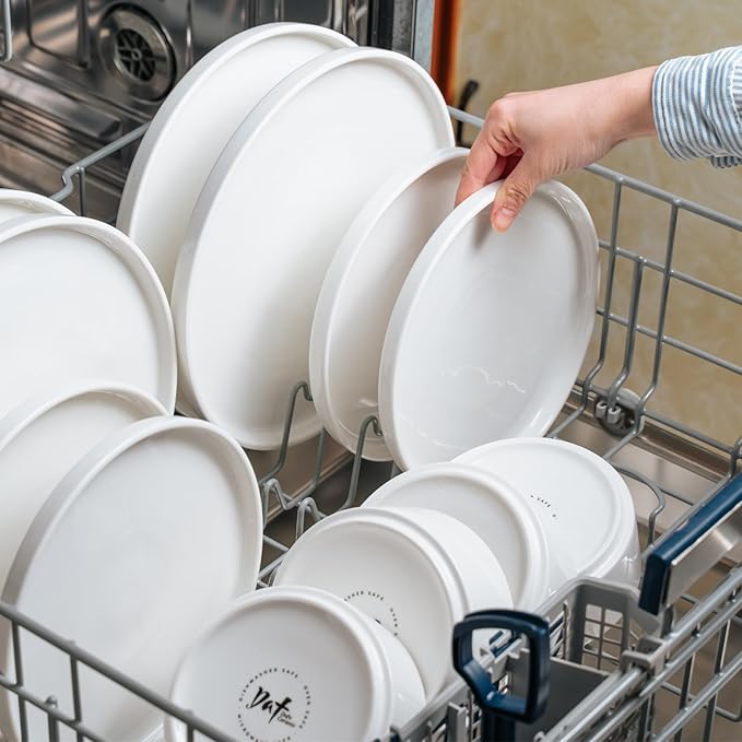 12 Pieces Plates and Bowls SetsWhite Dish Set for 4Premium Serving Dinnerware Sets Chip and Scratch Resistant Dishware Sets Kitchen Dishes Dining Ware Set