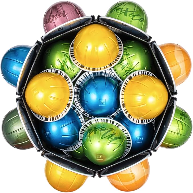 Rice rat Nespresso Pods Holder Capsules with Central Extra Pod Storage (Carousel-40+ Pods)