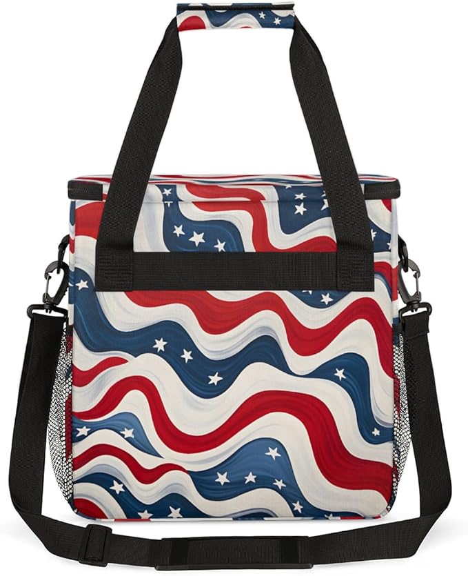 Galaxy of Stars 4th of July Coffee Maker Carrying Bag Travel Storage Bag Compatible with K-Mini or K-Mini Plus Single Serve Coffee Brewer Carrying Case with Multiple Pockets &amp Shoulder Strap